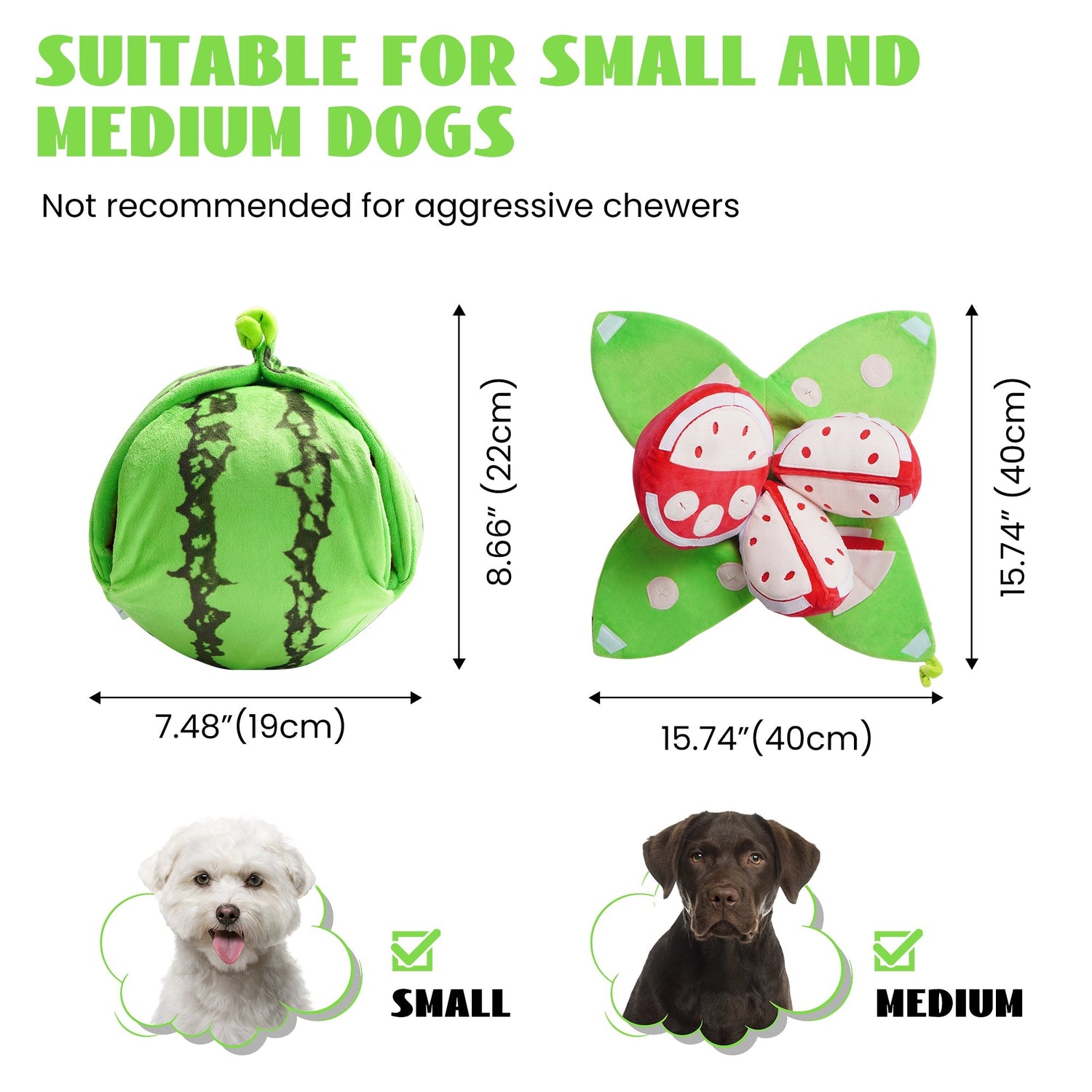 Interactive Watermelon Hide and Seek Dog Toy for Mental Stimulation & Enrichment Play