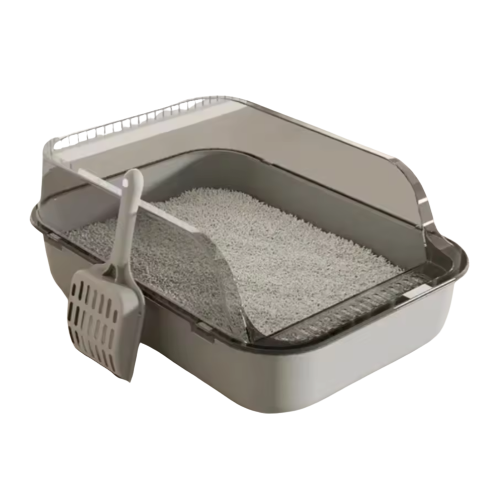 CleanEase Cat Litter Box | Enclosed Design with Pull-Out Tray & Scoop Holder