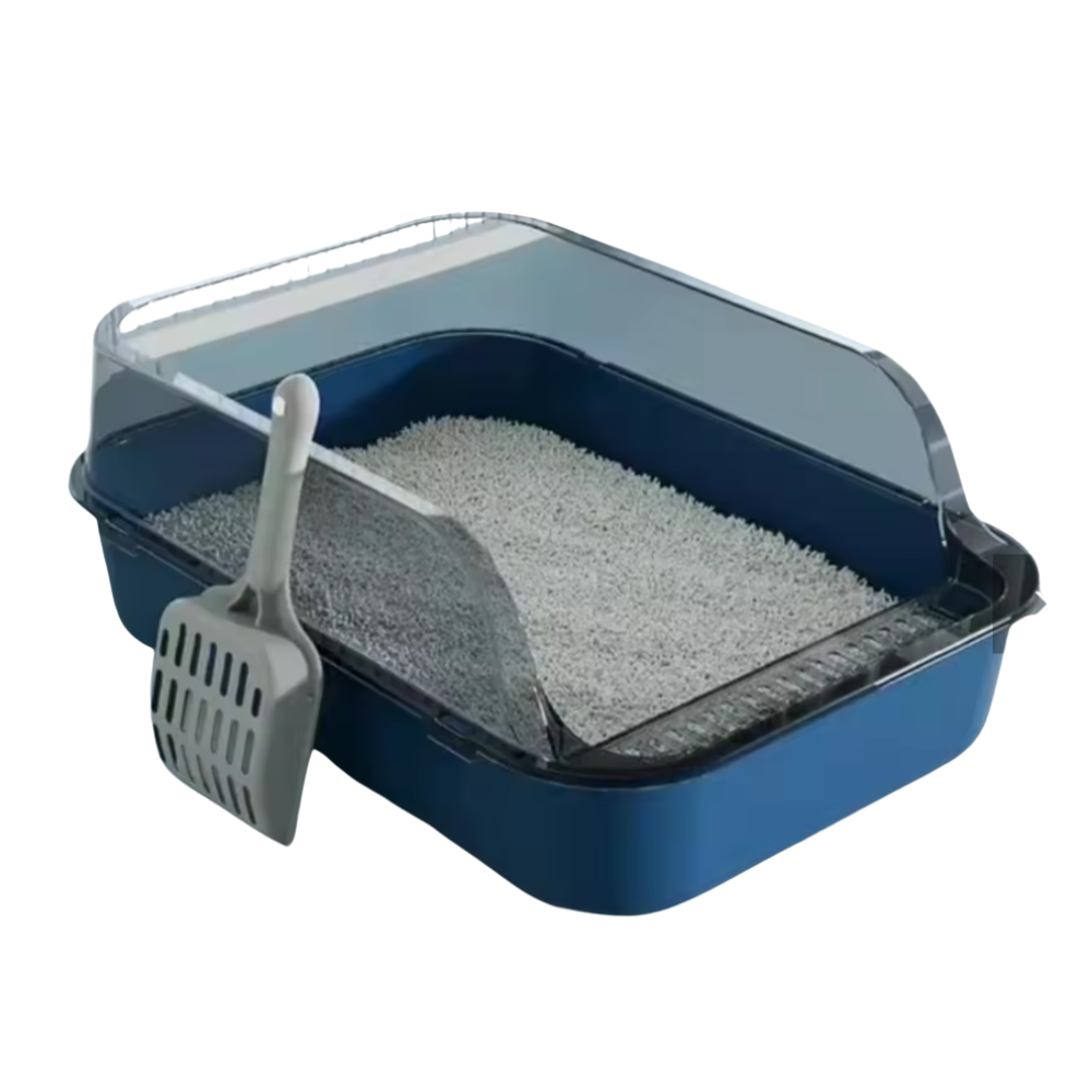 CleanEase Cat Litter Box | Enclosed Design with Pull-Out Tray & Scoop Holder