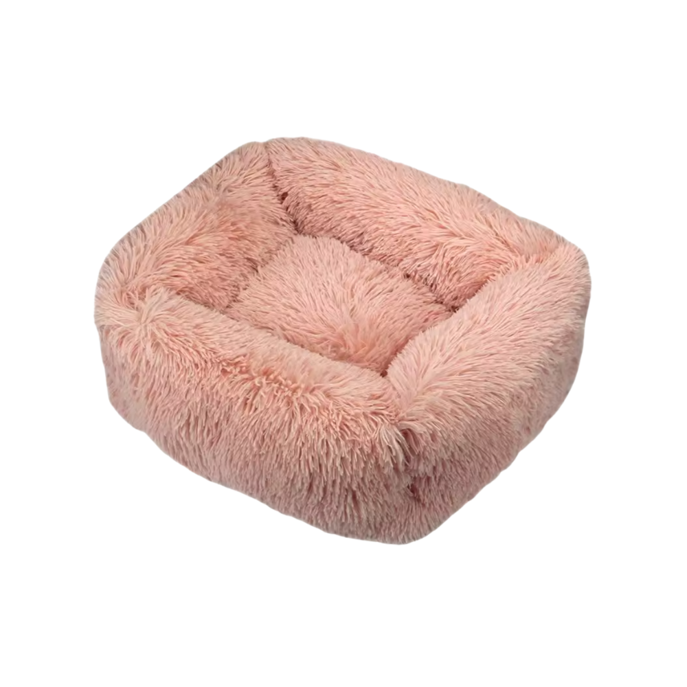 Rectangular Plush Dog Cushion Bed | Washable Calming Pet Bed