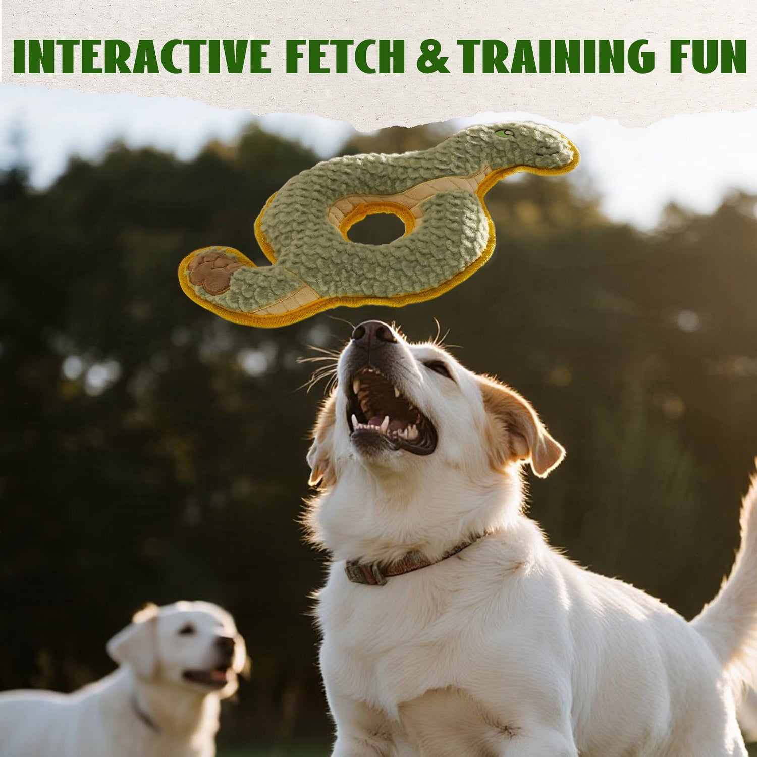Plush Snake Ring Dog Toy for Interactive Chewing & Tug Play