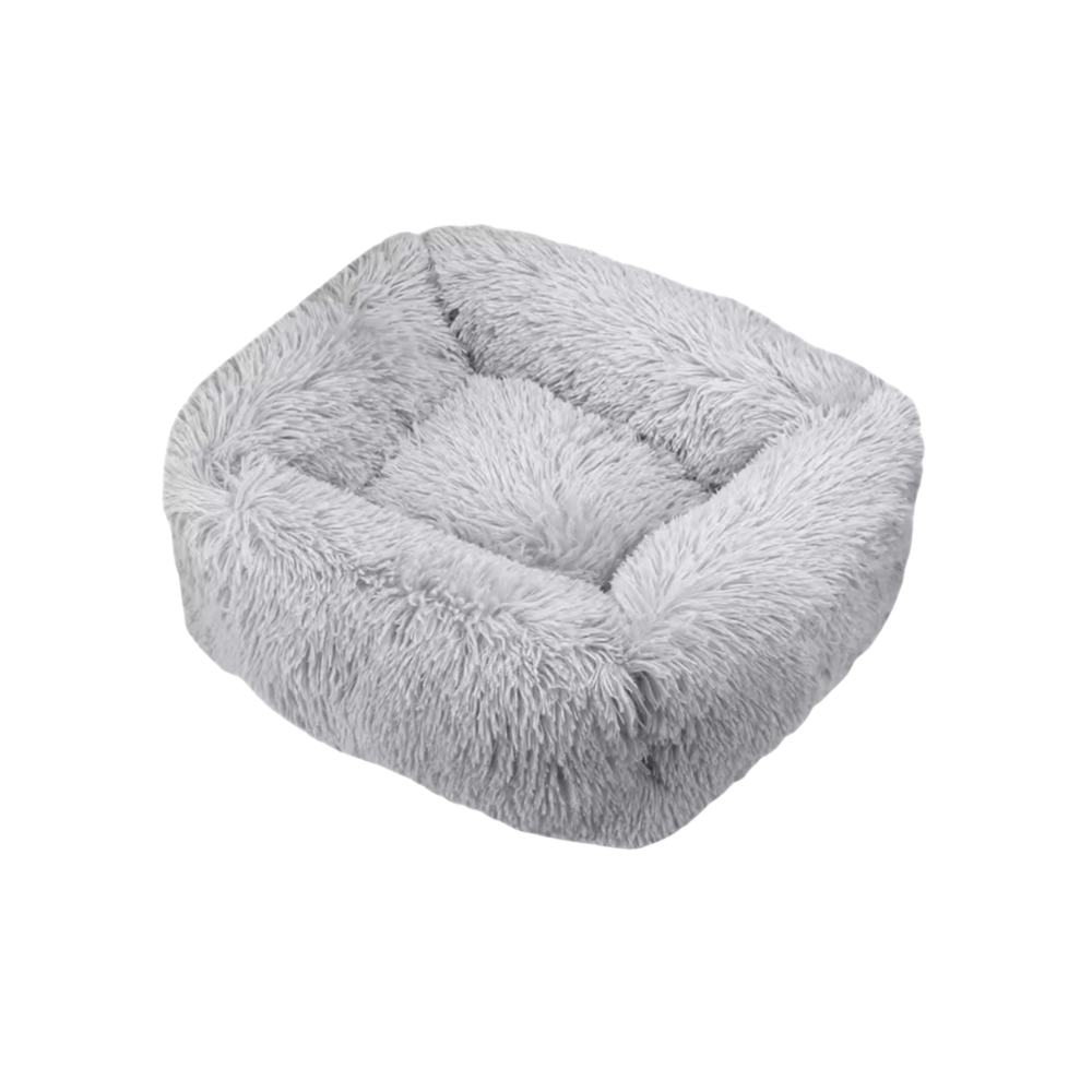 Rectangular Plush Dog Cushion Bed | Washable Calming Pet Bed