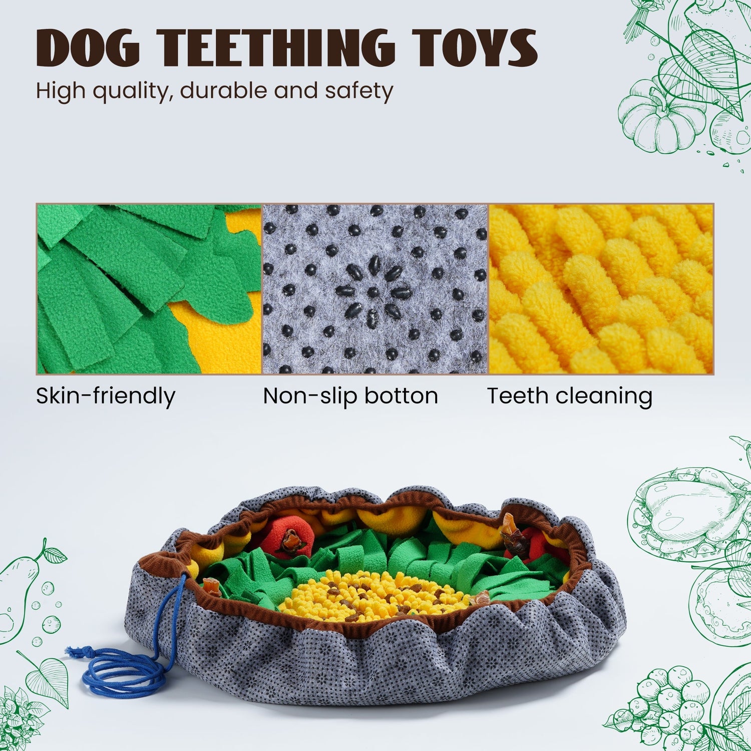 Snuffle Feeding Mat for Dogs – Interactive Treat Puzzle Enrichment Mat
