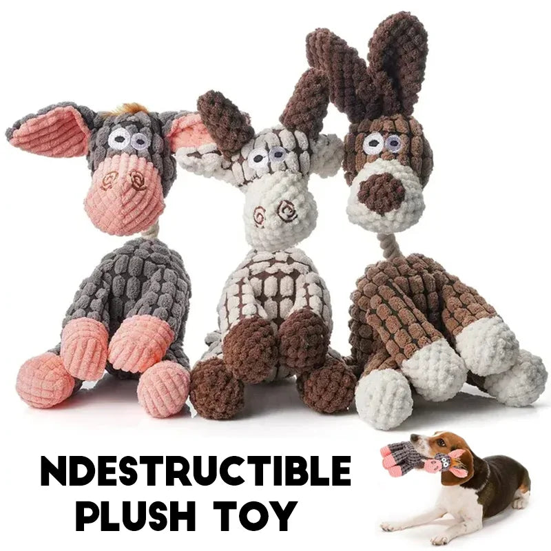 Robust Plush Dog Toy – Durable Squeaker Toy for Aggressive Chewers