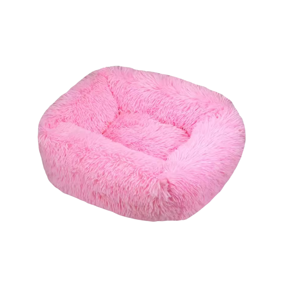 Rectangular Plush Dog Cushion Bed | Washable Calming Pet Bed