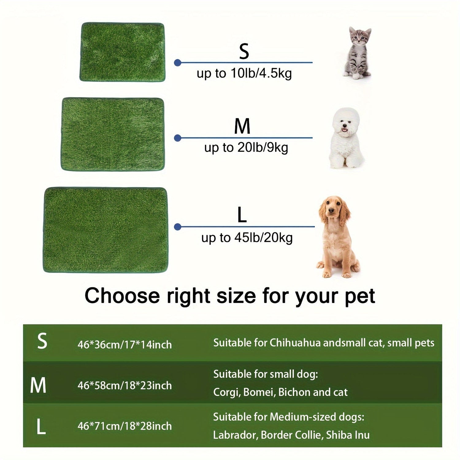 Washable Dog Grass Pee Pad – Reusable Artificial Turf Potty Training Mat