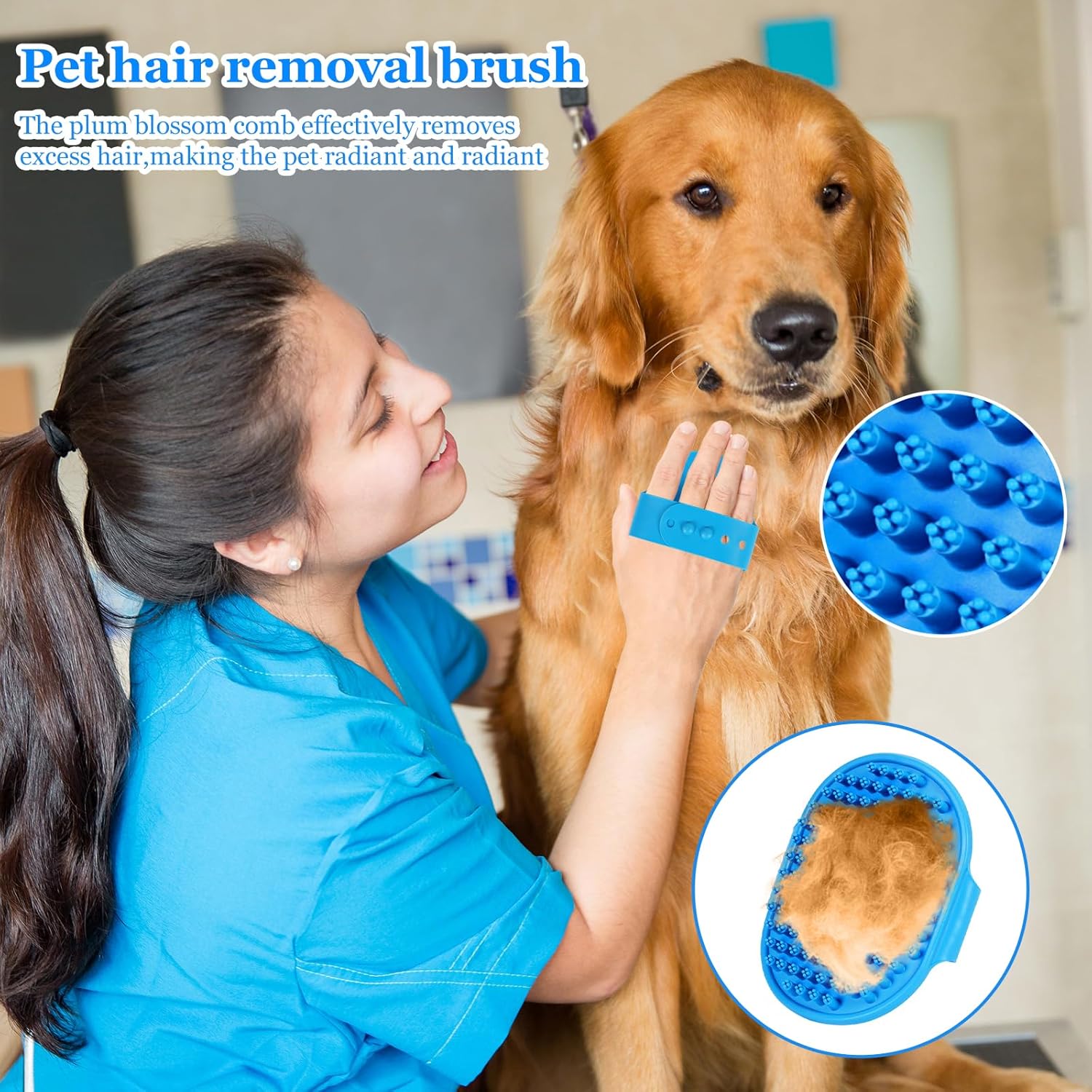 2 Pack Pet Grooming Brushes | Soft Rubber Bath & Massage Brush for Dogs and Cats