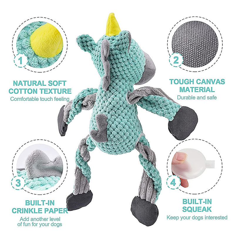 Robust Plush Dog Toy – Durable Squeaker Toy for Aggressive Chewers