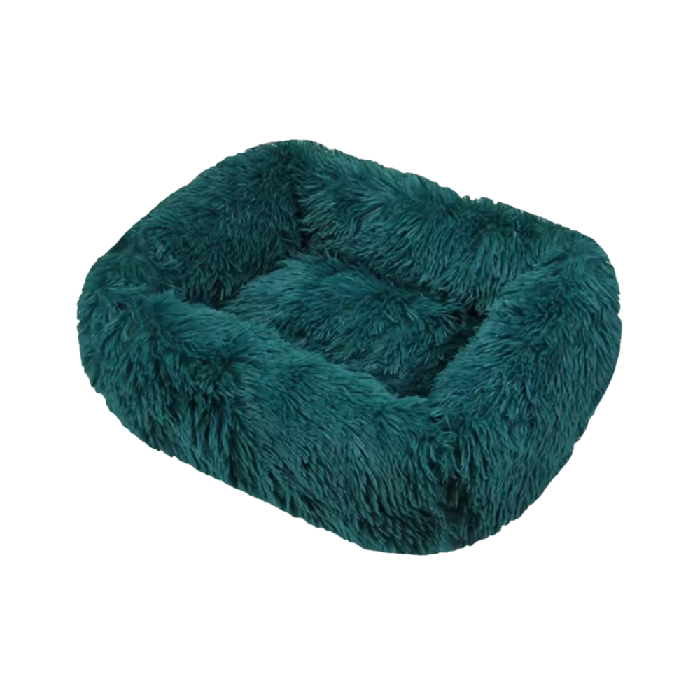 Rectangular Plush Dog Cushion Bed | Washable Calming Pet Bed