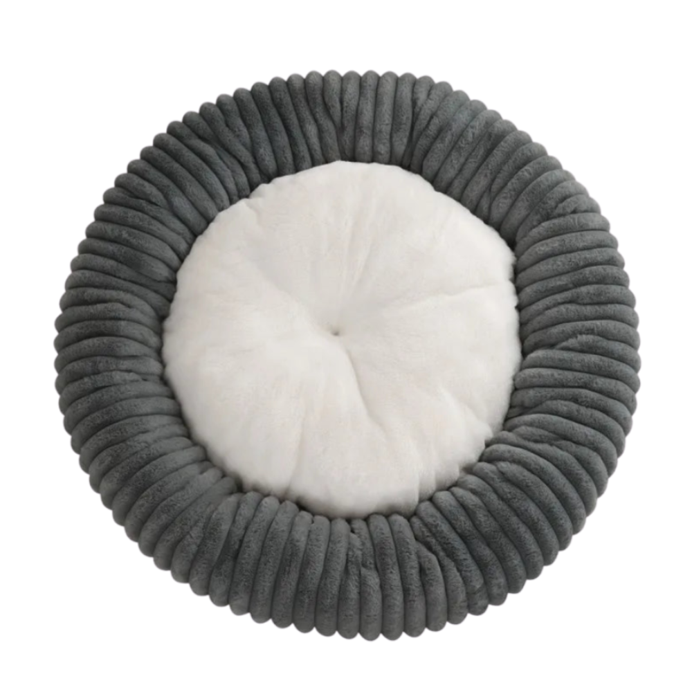 Soft Plush Round Bed for Dogs and Cats | Washable Cozy Calming Nest
