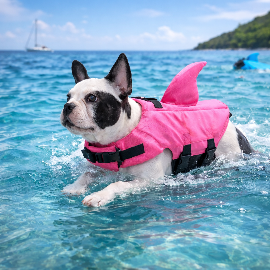 Shark Dog Life Jacket β Dog Swimming Vest with Handle & Reflective Strips