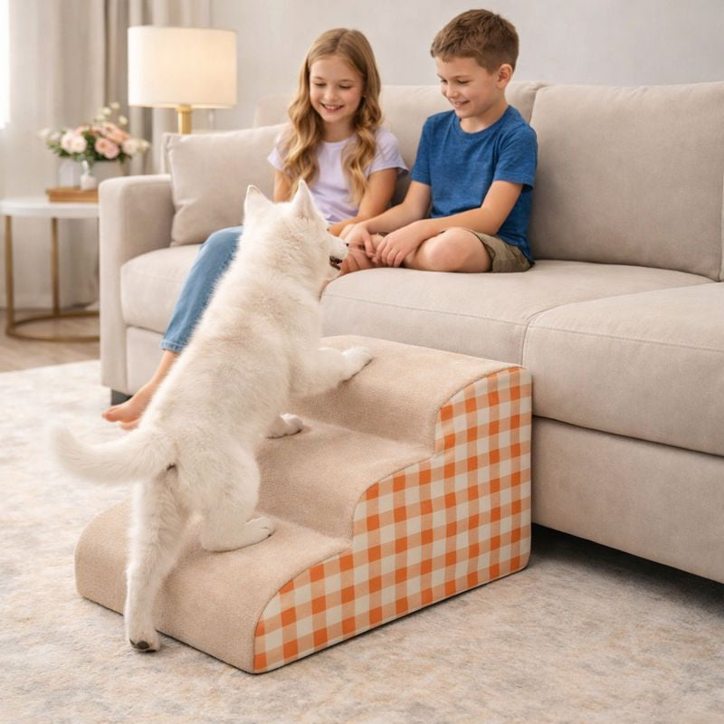 Non‑Slip Dog Stairs for Bed & Couch – High Density Foam Pet Steps for Dogs