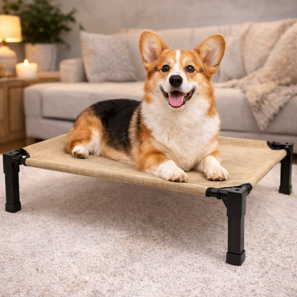 Elevated Cooling Dog Bed – Breathable Raised Mesh Dog Cot for Indoor & Outdoor Use
