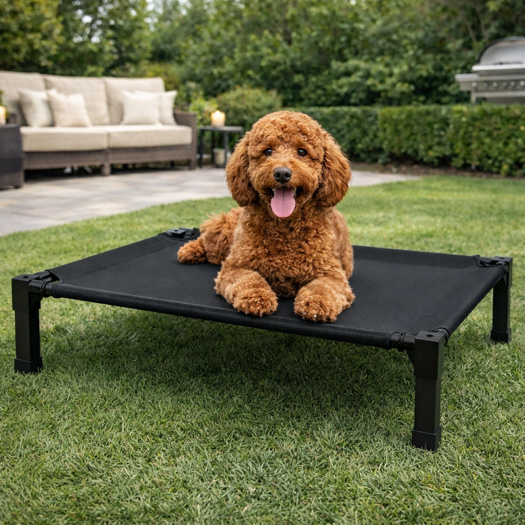 Elevated Cooling Dog Bed – Breathable Raised Mesh Dog Cot for Indoor & Outdoor Use