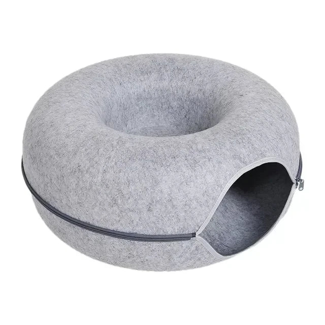 Cat Cave Bed | Dual-Level Felt Hideout for Playful & Cozy Cats