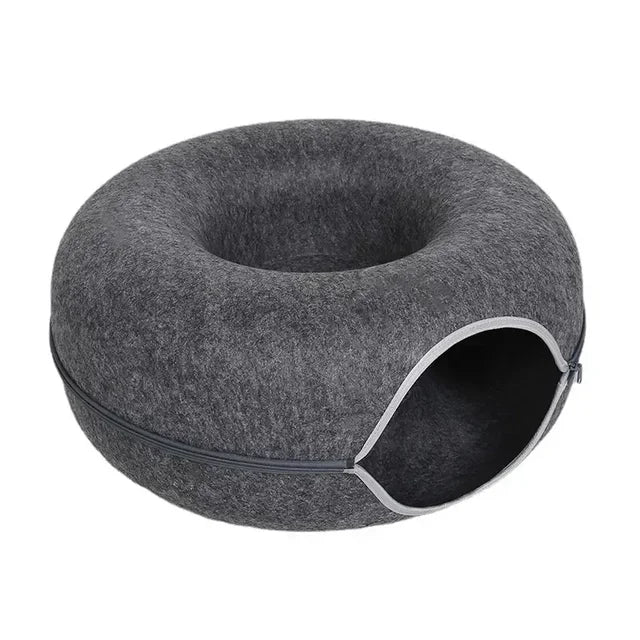 Cat Cave Bed | Dual-Level Felt Hideout for Playful & Cozy Cats