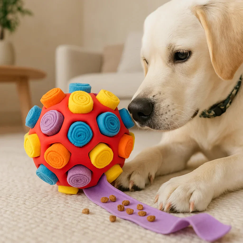 Interactive Puzzle Toy for Dogs | Treat Hiding Snuffle Ball Against Boredom