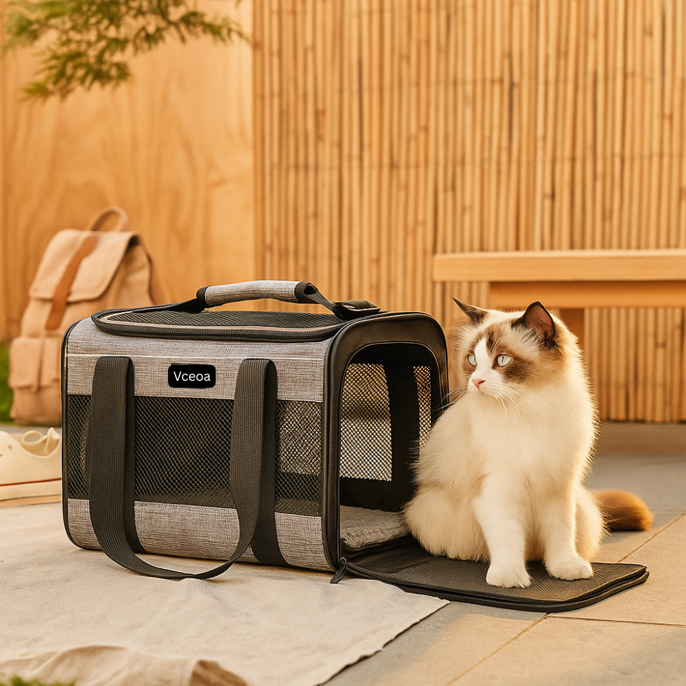Breathable Cat Carrier Bag | Lightweight Foldable Travel Tote for Pets