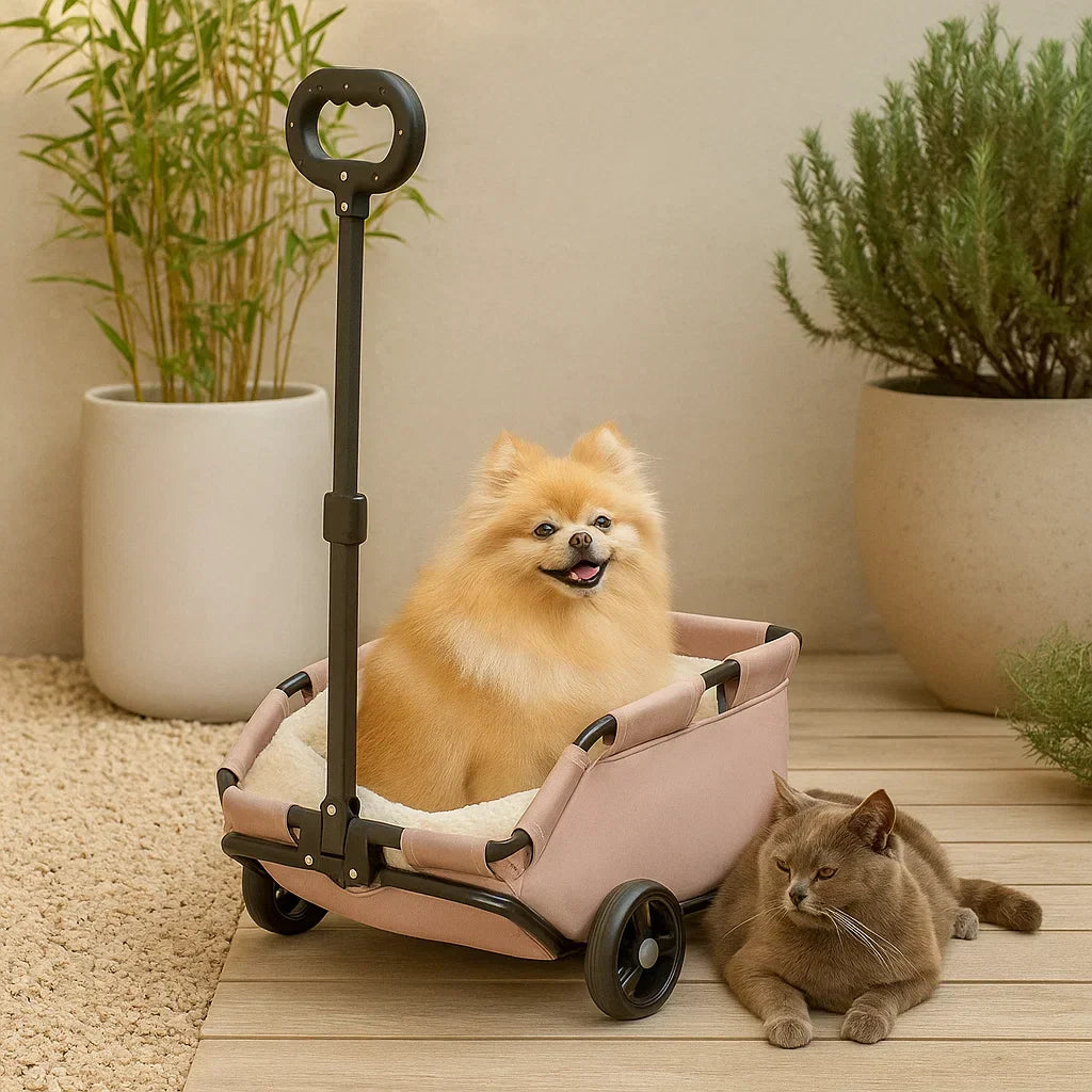Foldable Pet Wagon | Compact Pull Cart for Small Dogs and Cats