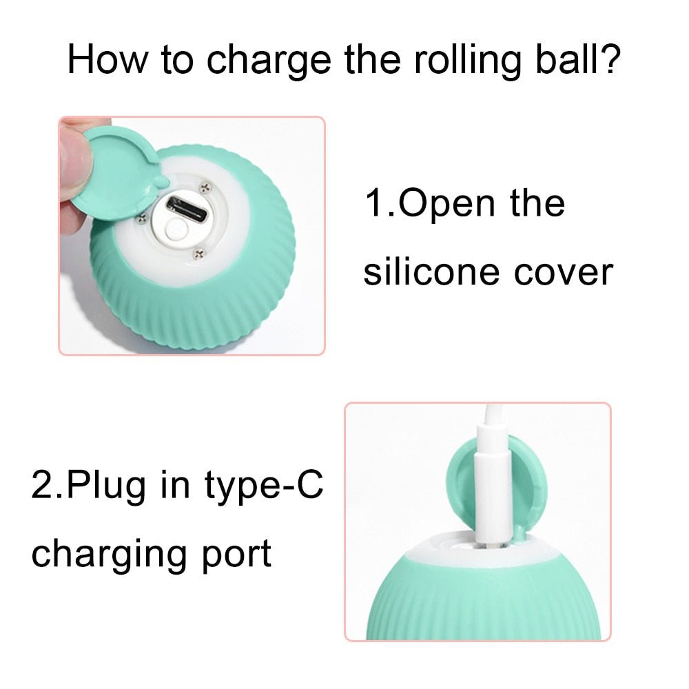 Automatic Interactive Ball Toy | Rechargeable Smart Cat Toy - Fun Rolling Play Ball