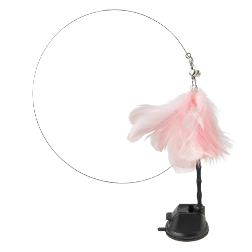 Interactive Cat Toy with Suction Cup | Colorful Feather Birds & Bells for Endless Play