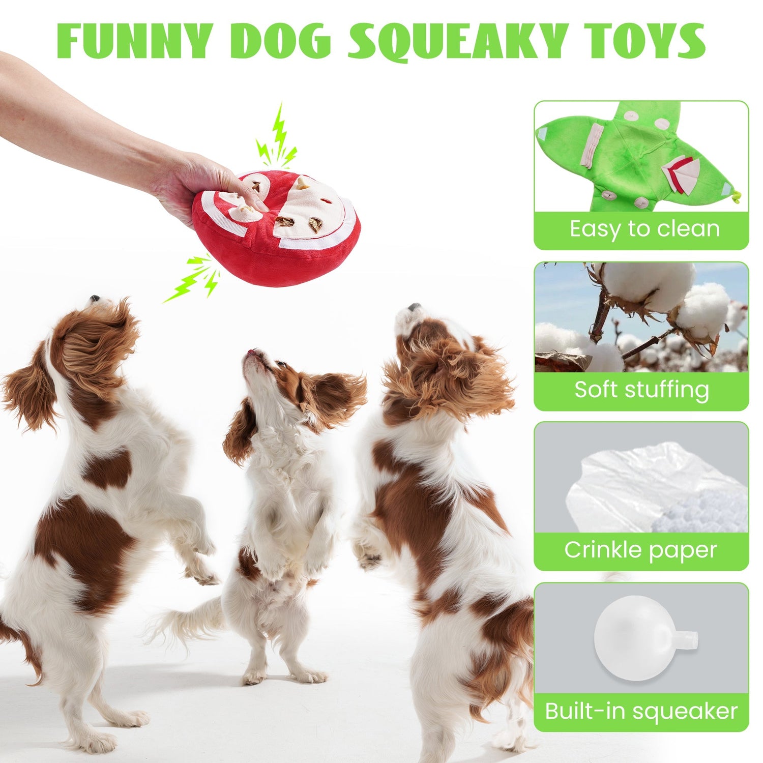 Interactive Watermelon Hide and Seek Dog Toy for Mental Stimulation & Enrichment Play