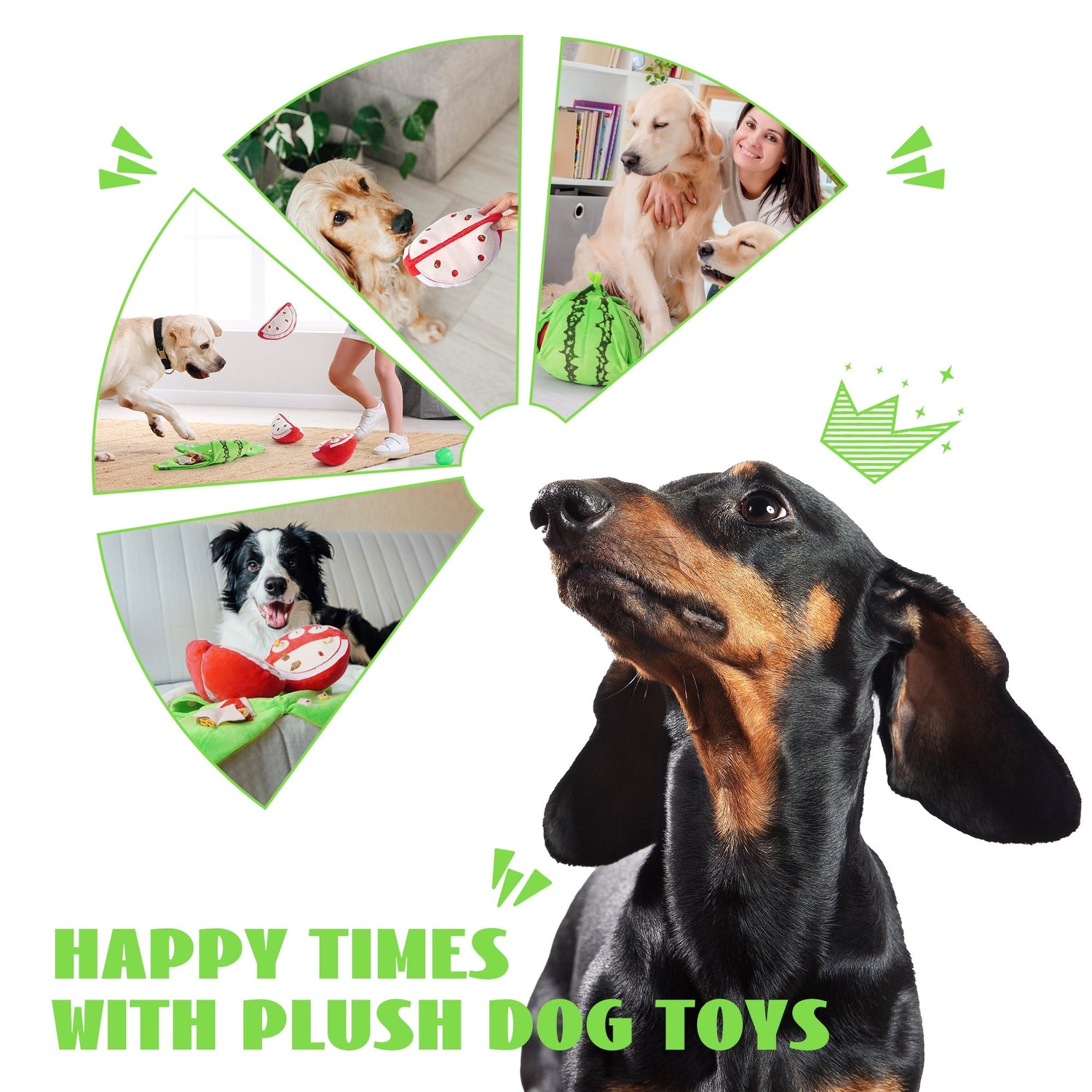 Interactive Watermelon Hide and Seek Dog Toy for Mental Stimulation & Enrichment Play