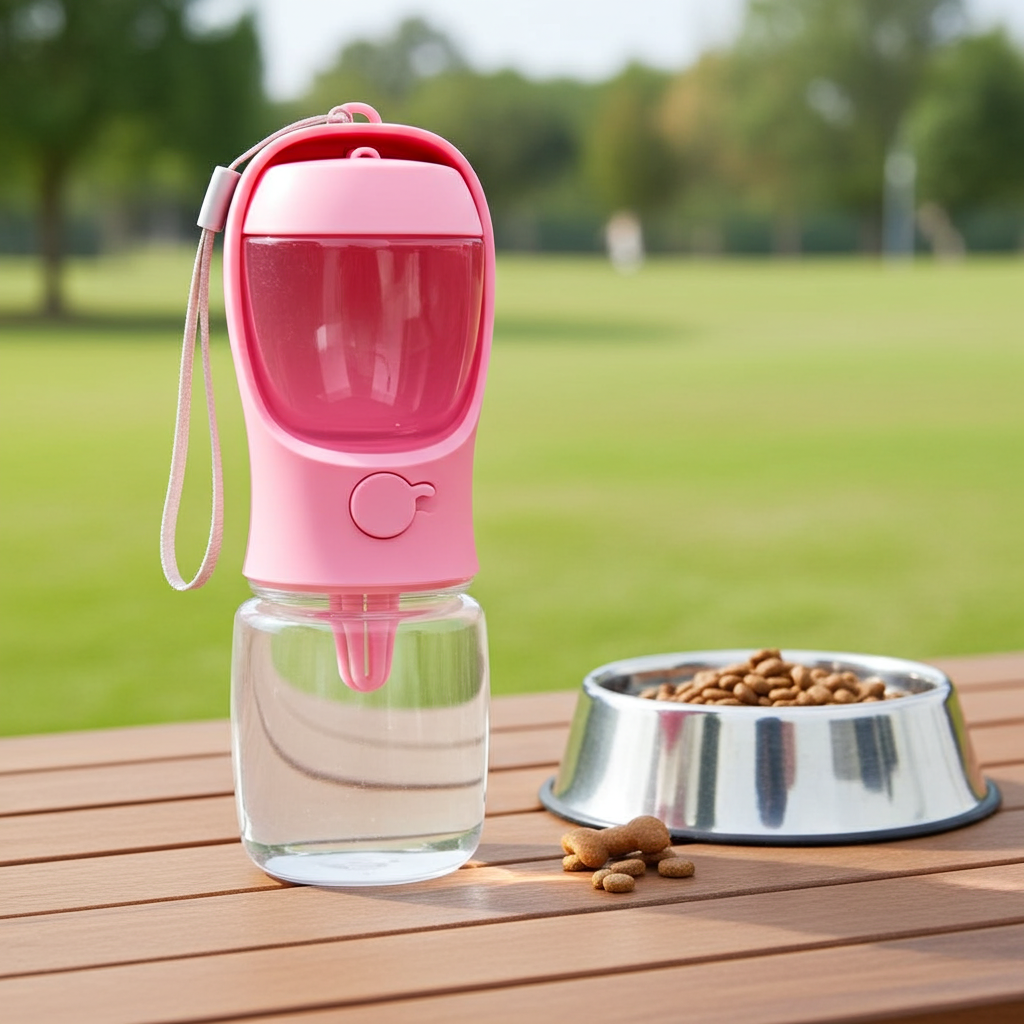 2-in-1 Portable Dog Water Bottle | Travel Hydration & Food Dispenser