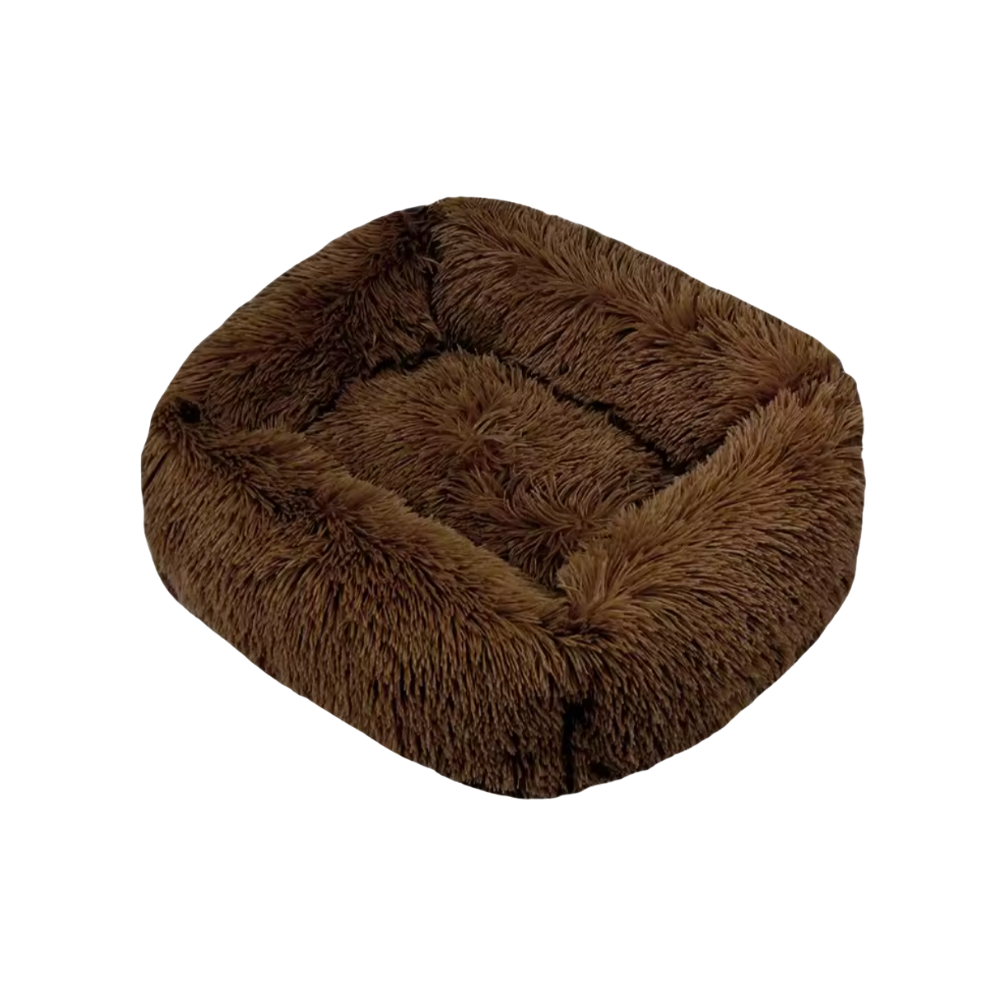 Rectangular Plush Dog Cushion Bed | Washable Calming Pet Bed
