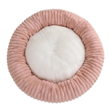 Soft Plush Round Bed for Dogs and Cats | Washable Cozy Calming Nest