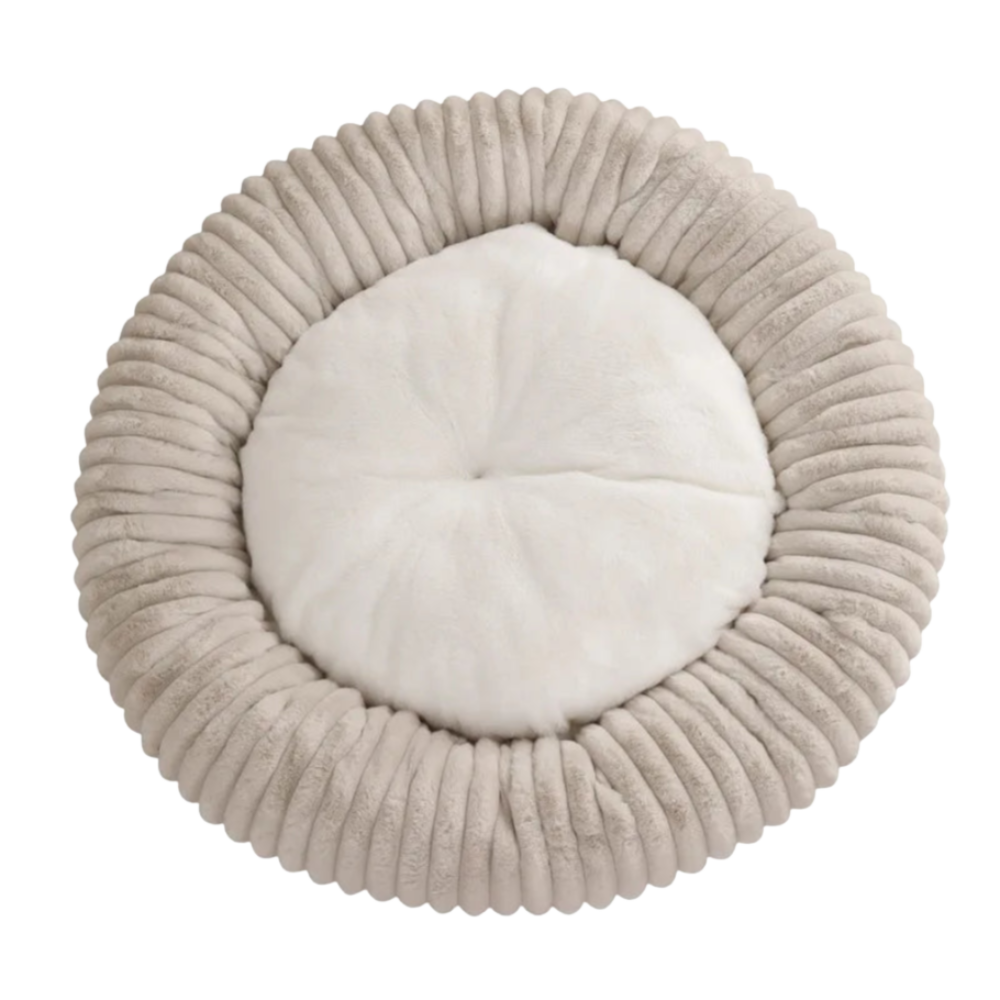 Soft Plush Round Bed for Dogs and Cats | Washable Cozy Calming Nest