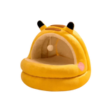 Cat Cave Bed | Warm Yurt-Style Hideaway with Soft Cushion