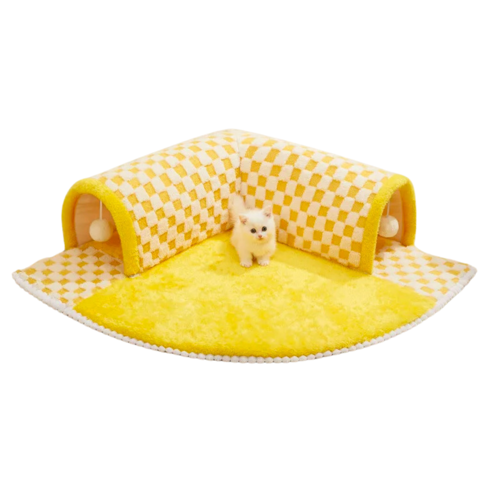 Cat Tunnel Play Mat | Plush Activity Tunnel with Anti-Slip Base & Toy Ball