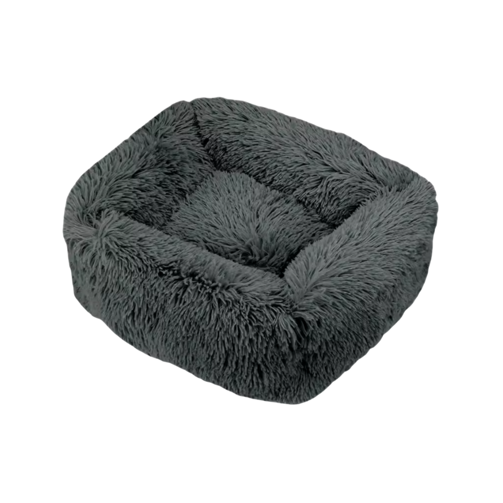 Rectangular Plush Dog Cushion Bed | Washable Calming Pet Bed