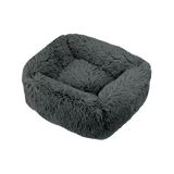 Rectangular Plush Dog Cushion Bed | Washable Calming Pet Bed