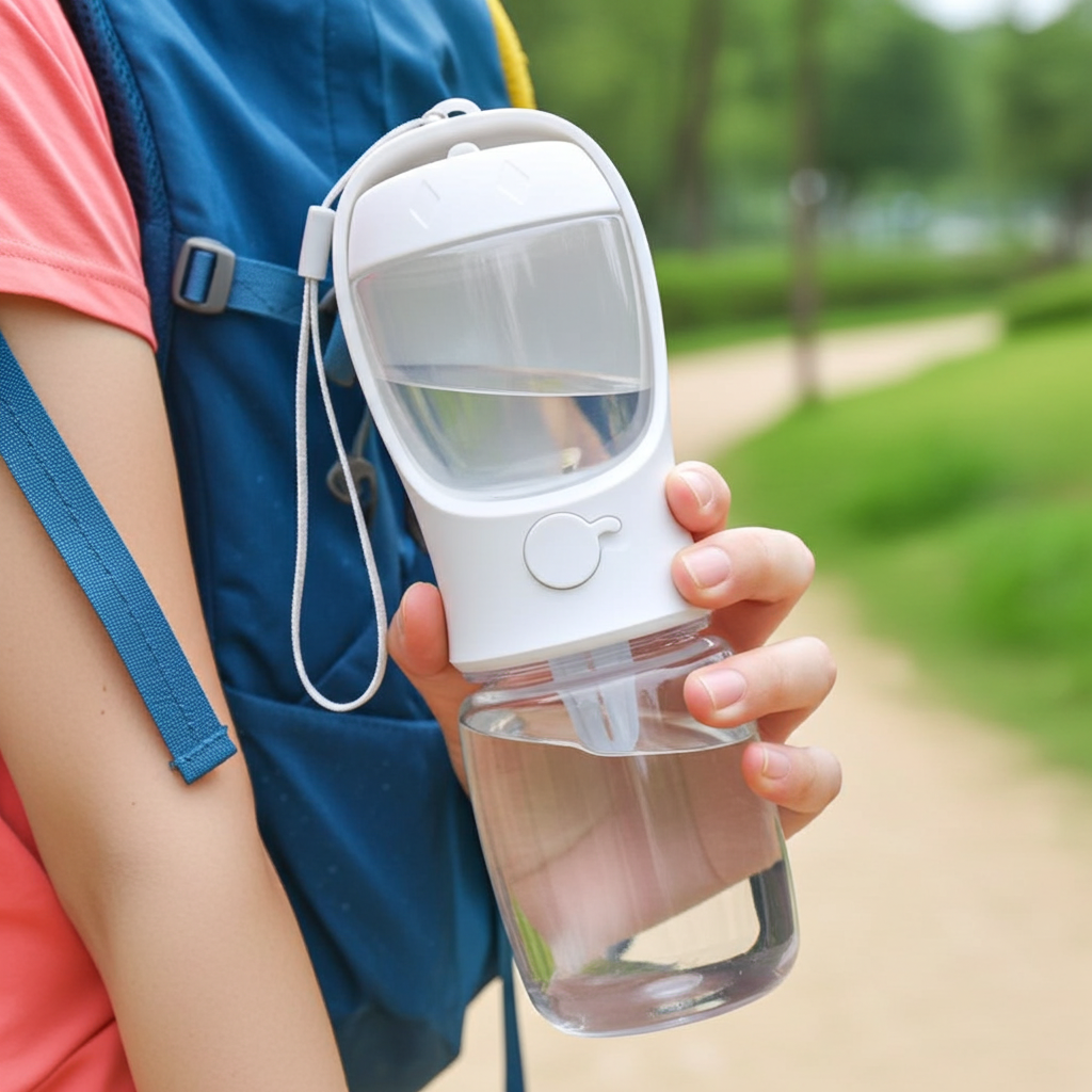 2-in-1 Portable Dog Water Bottle | Travel Hydration & Food Dispenser