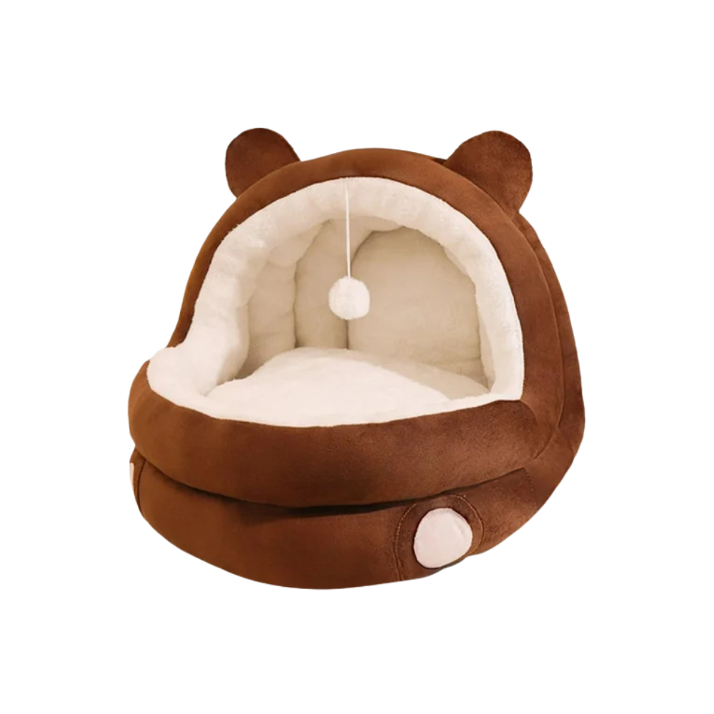 Cat Cave Bed | Warm Yurt-Style Hideaway with Soft Cushion