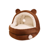 Cat Cave Bed | Warm Yurt-Style Hideaway with Soft Cushion