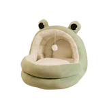Cat Cave Bed | Warm Yurt-Style Hideaway with Soft Cushion