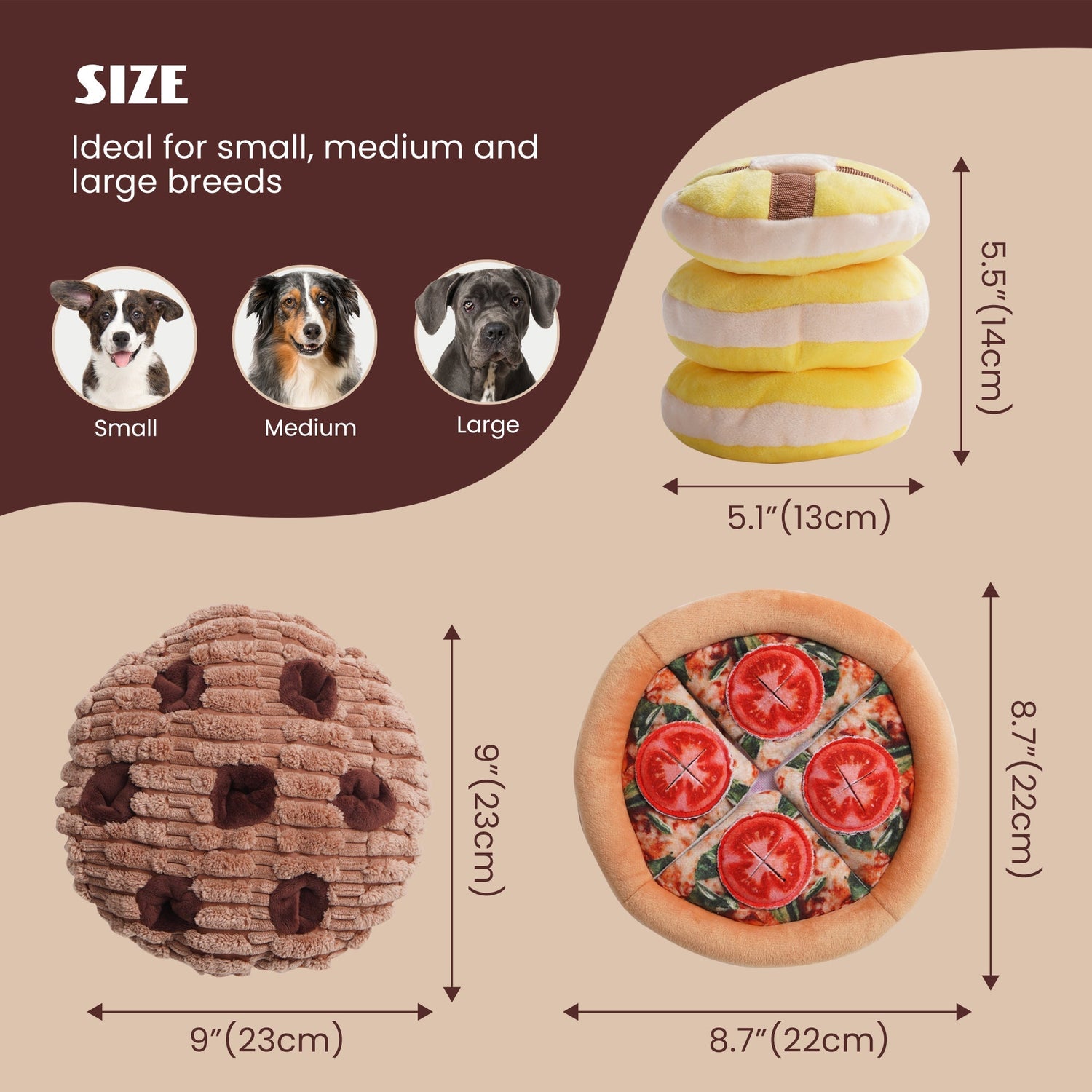 Hide and Seek Dog Toy Set Food Plush Puzzle Toys for Small Dogs