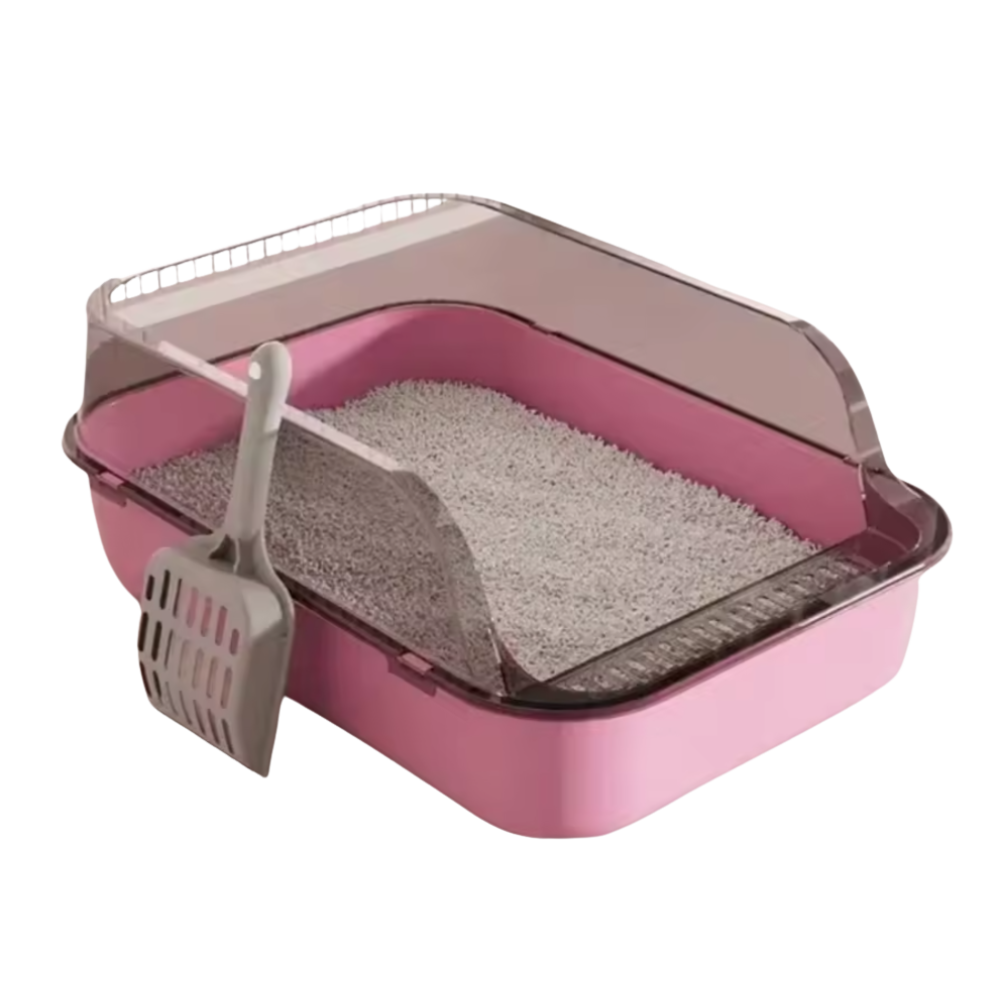 CleanEase Cat Litter Box | Enclosed Design with Pull-Out Tray & Scoop Holder