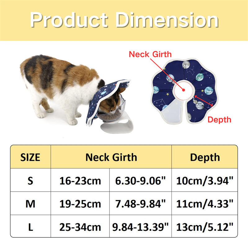 Adjustable Cat Recovery Cone Collar – Soft Protective Neck Cone for Cats