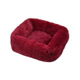 Rectangular Plush Dog Cushion Bed | Washable Calming Pet Bed