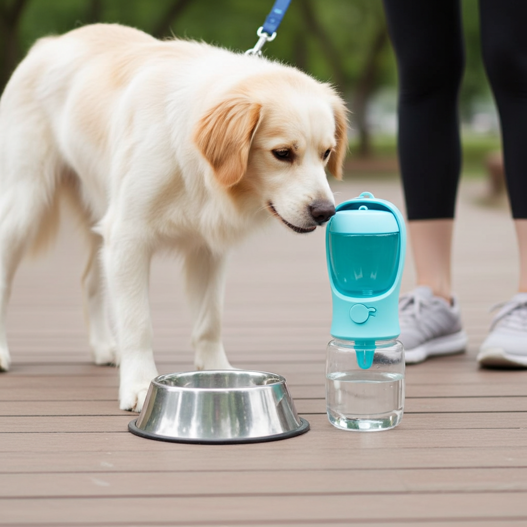 2-in-1 Portable Dog Water Bottle | Travel Hydration & Food Dispenser