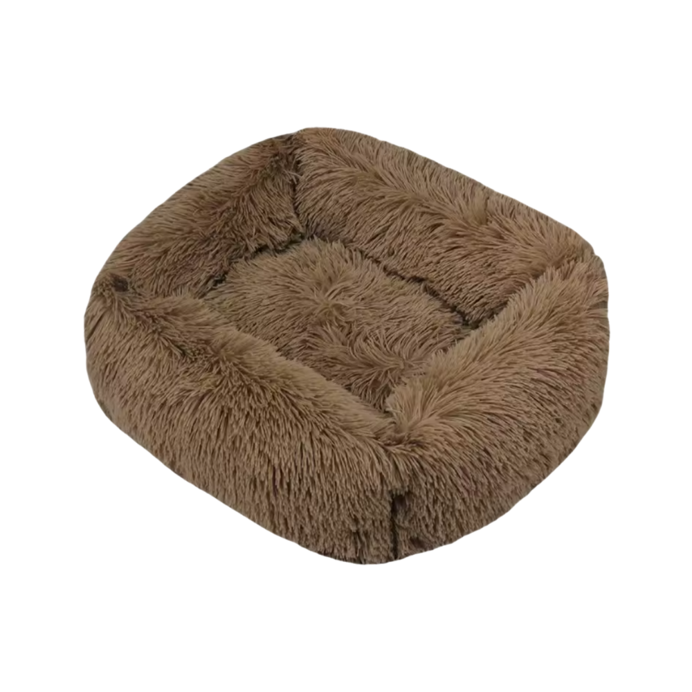 Rectangular Plush Dog Cushion Bed | Washable Calming Pet Bed