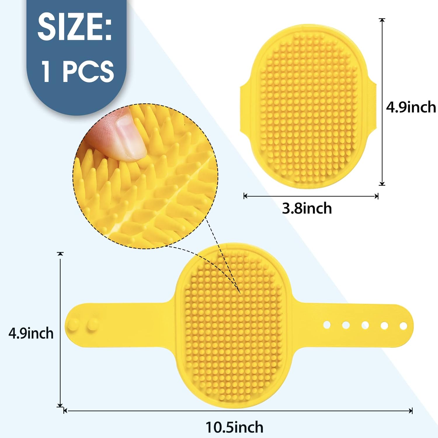 2 Pack Pet Grooming Brushes | Soft Rubber Bath & Massage Brush for Dogs and Cats
