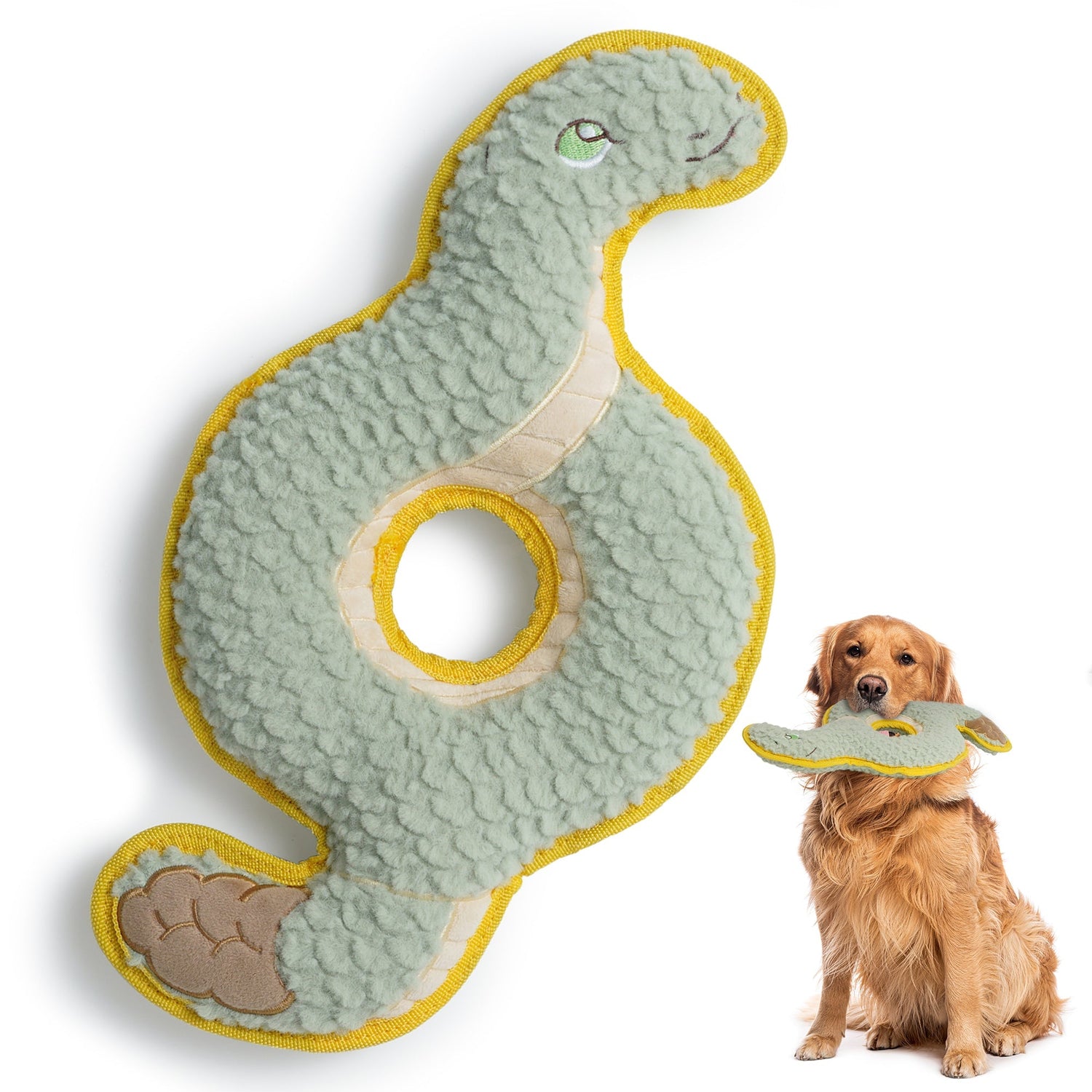 Plush Snake Ring Dog Toy for Interactive Chewing & Tug Play