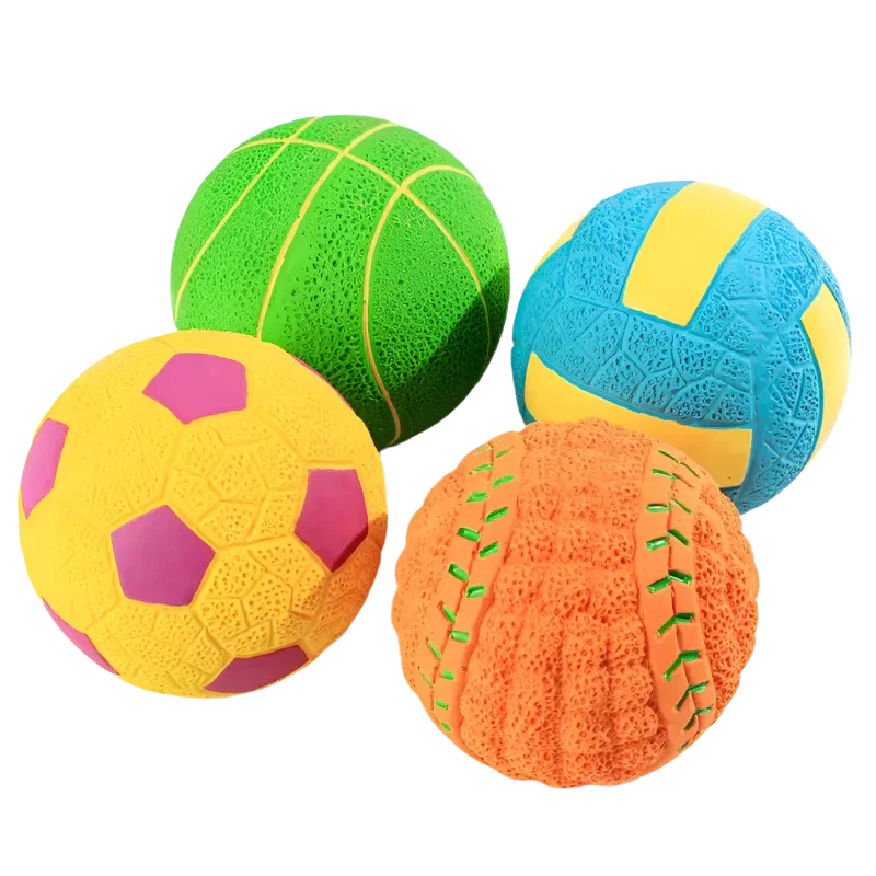 Squeaky Fetch Balls | Interactive Dog Toys – Durable Latex Play Set