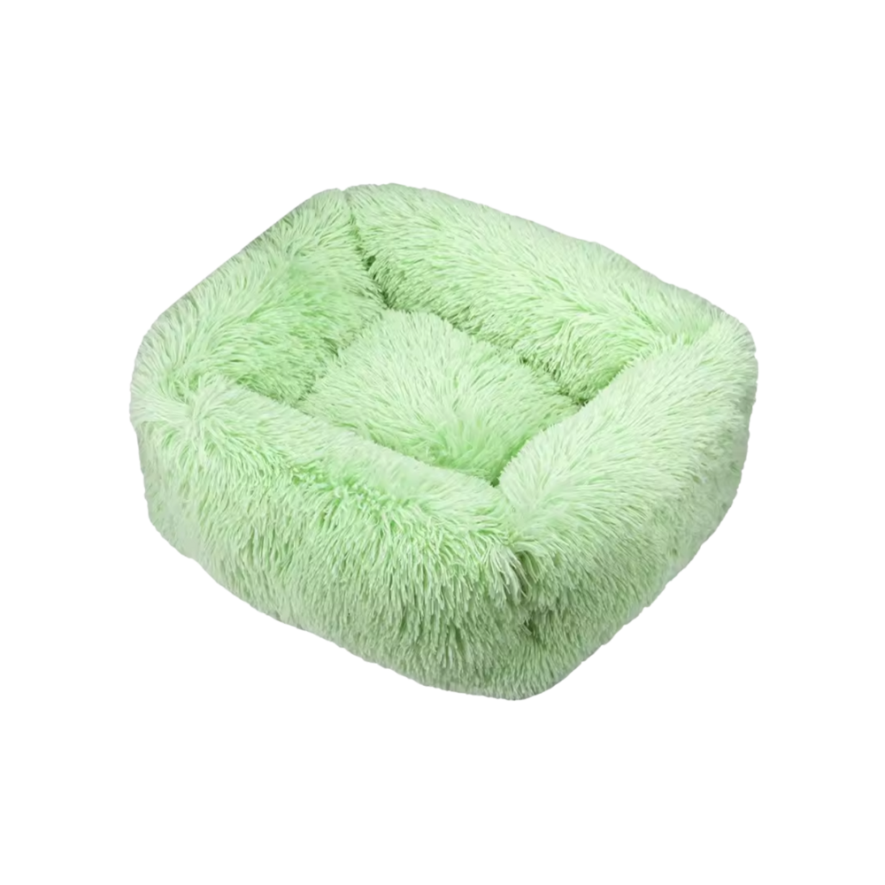 Rectangular Plush Dog Cushion Bed | Washable Calming Pet Bed