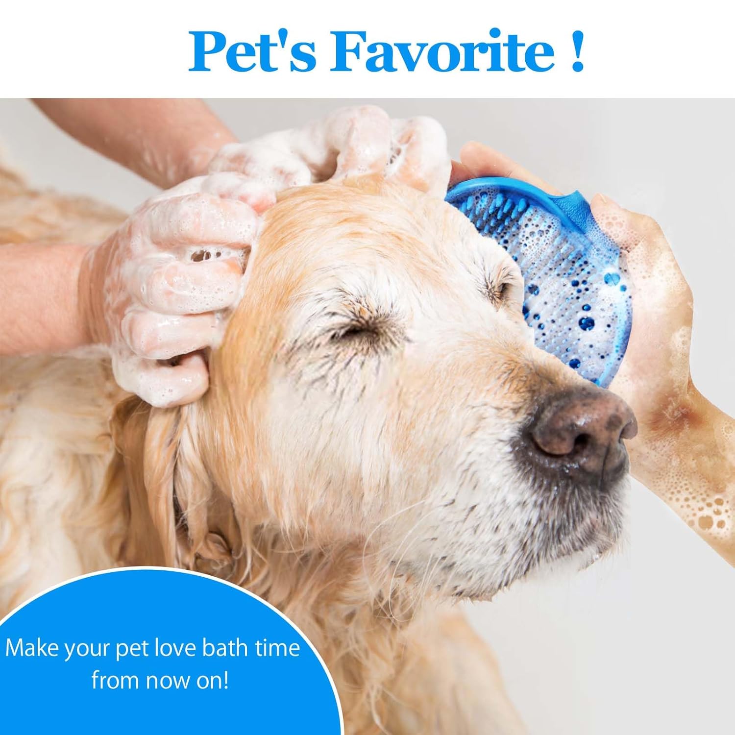 2 Pack Pet Grooming Brushes | Soft Rubber Bath & Massage Brush for Dogs and Cats